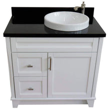 Load image into Gallery viewer, Bellaterra Home Vanity BellaTerra Home 37&quot; Single sink vanity in White finish with Black galaxy granite and LEFT round sink- RIGHT drawers 400700-37R-WH-BGRDR