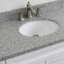 Load image into Gallery viewer, Bellaterra Home Vanity BellaTerra Home 37&quot; Single sink vanity in White finish with Gray granite and CENTER oval sink- RIGHT drawers 400700-37R-WH-GYOC