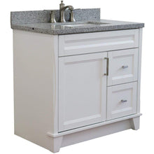 Load image into Gallery viewer, Bellaterra Home Vanity BellaTerra Home 37&quot; Single Sink Vanity in White Finish with Gray Granite and Left Door/Center Sink 400700-37L-WH-GYRC