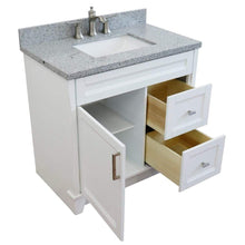 Load image into Gallery viewer, Bellaterra Home Vanity BellaTerra Home 37&quot; Single Sink Vanity in White Finish with Gray Granite and Left Door/Center Sink 400700-37L-WH-GYRC