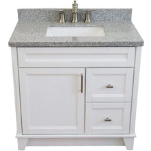 Load image into Gallery viewer, Bellaterra Home Vanity BellaTerra Home 37&quot; Single Sink Vanity in White Finish with Gray Granite and Left Door/Center Sink 400700-37L-WH-GYRC