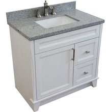 Load image into Gallery viewer, Bellaterra Home Vanity BellaTerra Home 37&quot; Single Sink Vanity in White Finish with Gray Granite and Left Door/Center Sink 400700-37L-WH-GYRC