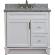 Load image into Gallery viewer, Bellaterra Home Vanity BellaTerra Home 37&quot; Single Sink Vanity in White Finish with Gray Granite and Left Door/Center Sink 400700-37L-WH-GYRC