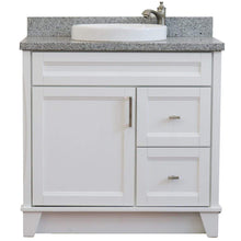 Load image into Gallery viewer, Bellaterra Home Vanity BellaTerra Home 37&quot; Single Sink Vanity in White Finish with Gray Granite and Left Door/Round Center Sink 400700-37L-WH-GYRDC
