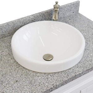 Bellaterra Home Vanity BellaTerra Home 37" Single Sink Vanity in White Finish with Gray Granite and Left Door/Round Center Sink 400700-37L-WH-GYRDC