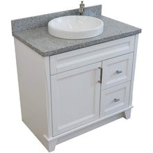 Load image into Gallery viewer, Bellaterra Home Vanity BellaTerra Home 37&quot; Single Sink Vanity in White Finish with Gray Granite and Left Door/Round Center Sink 400700-37L-WH-GYRDC