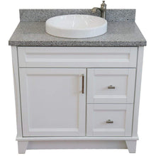 Load image into Gallery viewer, Bellaterra Home Vanity BellaTerra Home 37&quot; Single Sink Vanity in White Finish with Gray Granite and Left Door/Round Center Sink 400700-37L-WH-GYRDC