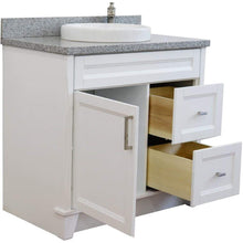 Load image into Gallery viewer, Bellaterra Home Vanity BellaTerra Home 37&quot; Single Sink Vanity in White Finish with Gray Granite and Left Door/Round Center Sink 400700-37L-WH-GYRDC