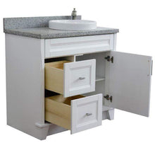 Load image into Gallery viewer, Bellaterra Home Vanity BellaTerra Home 37&quot; Single sink vanity in White finish with Gray granite and LEFT round sink- RIGHT drawers 400700-37R-WH-GYRDR