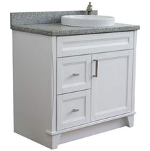 Load image into Gallery viewer, Bellaterra Home Vanity BellaTerra Home 37&quot; Single sink vanity in White finish with Gray granite and LEFT round sink- RIGHT drawers 400700-37R-WH-GYRDR