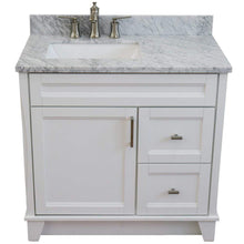 Load image into Gallery viewer, Bellaterra Home Vanity BellaTerra Home 37&quot; Single sink vanity in White finish with White carrara marble and Left door/Left sink 400700-37L-WH-WMRL