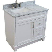 Load image into Gallery viewer, Bellaterra Home Vanity BellaTerra Home 37&quot; Single sink vanity in White finish with White carrara marble and Left door/Left sink 400700-37L-WH-WMRL