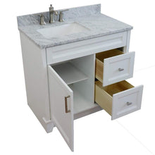 Load image into Gallery viewer, Bellaterra Home Vanity BellaTerra Home 37&quot; Single sink vanity in White finish with White carrara marble and Left door/Left sink 400700-37L-WH-WMRL