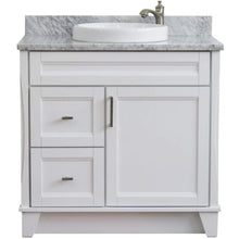 Load image into Gallery viewer, Bellaterra Home Vanity BellaTerra Home 37&quot; Single sink vanity in White Finish with White Carrara Marble and Left Door/Round Center Sink 400700-37L-WH-WMRDC