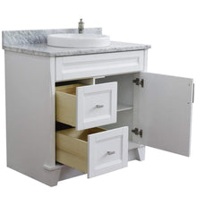 Load image into Gallery viewer, Bellaterra Home Vanity BellaTerra Home 37&quot; Single sink vanity in White Finish with White Carrara Marble and Left Door/Round Center Sink 400700-37L-WH-WMRDC