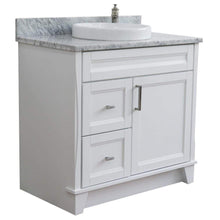 Load image into Gallery viewer, Bellaterra Home Vanity BellaTerra Home 37&quot; Single sink vanity in White Finish with White Carrara Marble and Left Door/Round Center Sink 400700-37L-WH-WMRDC