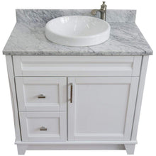Load image into Gallery viewer, Bellaterra Home Vanity BellaTerra Home 37&quot; Single sink vanity in White Finish with White Carrara Marble and Left Door/Round Center Sink 400700-37L-WH-WMRDC