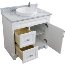 Load image into Gallery viewer, Bellaterra Home Vanity BellaTerra Home 37&quot; Single sink vanity in White Finish with White Carrara Marble and Left Door/Round Center Sink 400700-37L-WH-WMRDC