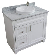 Load image into Gallery viewer, Bellaterra Home Vanity BellaTerra Home 37&quot; Single sink vanity in White Finish with White Carrara Marble and Left Door/Round Center Sink 400700-37L-WH-WMRDC