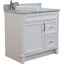 Load image into Gallery viewer, Bellaterra Home Vanity BellaTerra Home 37&quot; Single Sink Vanity in White Finish with White Carrara Marble and Left Door/Round Left Sink 400700-37L-WH-WMRDL