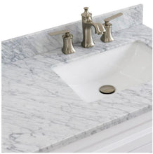 Load image into Gallery viewer, Bellaterra Home Vanity BellaTerra Home 37&quot; Single sink vanity in White finish with White carrara marble and LEFT rectangle sink- RIGHT drawers 400700-37R-WH-WMRR