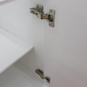Bellaterra Home Vanity BellaTerra Home 37" Single sink vanity in White finish with White carrara marble and LEFT round sink- RIGHT drawers 400700-37R-WH-WMRDR