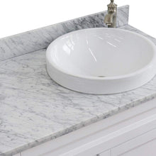 Load image into Gallery viewer, Bellaterra Home Vanity BellaTerra Home 37&quot; Single sink vanity in White finish with White carrara marble and LEFT round sink- RIGHT drawers 400700-37R-WH-WMRDR