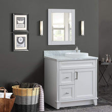 Load image into Gallery viewer, Bella Terra Home 37&quot; Single Sink Vanity In White Finish With White Carrara Marble And Left Round Sink - Sinks and Vanities
