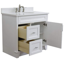 Load image into Gallery viewer, Bellaterra Home Vanity BellaTerra Home 37&quot; Single sink vanity in White finish with White quartz and CENTER oval sink- RIGHT drawers 400700-37R-WH-WEOC