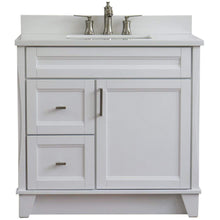 Load image into Gallery viewer, Bellaterra Home Vanity BellaTerra Home 37&quot; Single Sink Vanity in White Finish with White Quartz and Left Door/Center Sink 400700-37L-WH-WERC