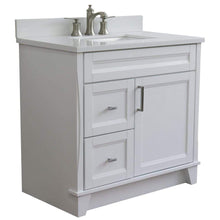 Load image into Gallery viewer, Bellaterra Home Vanity BellaTerra Home 37&quot; Single Sink Vanity in White Finish with White Quartz and Left Door/Center Sink 400700-37L-WH-WERC