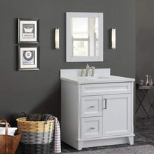 Load image into Gallery viewer, Bellaterra Home Vanity BellaTerra Home 37&quot; Single Sink Vanity in White Finish with White Quartz and Left Door/Center Sink 400700-37L-WH-WERC