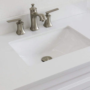 Bellaterra Home Vanity BellaTerra Home 37" Single Sink Vanity in White Finish with White Quartz and Left Door/Center Sink 400700-37L-WH-WERC