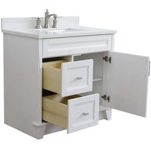 Load image into Gallery viewer, Bellaterra Home Vanity BellaTerra Home 37&quot; Single Sink Vanity in White Finish with White Quartz and Left Door/Center Sink 400700-37L-WH-WERC
