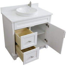Load image into Gallery viewer, Bellaterra Home Vanity BellaTerra Home 37&quot; Single Sink Vanity in White Finish with White Quartz and Left Door/Center Sink 400700-37L-WH-WERDC