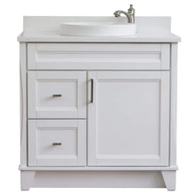 Load image into Gallery viewer, Bellaterra Home Vanity BellaTerra Home 37&quot; Single Sink Vanity in White Finish with White Quartz and Left Door/Center Sink 400700-37L-WH-WERDC