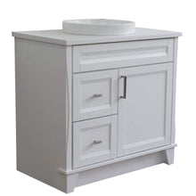 Load image into Gallery viewer, Bellaterra Home Vanity BellaTerra Home 37&quot; Single Sink Vanity in White Finish with White Quartz and Left Door/Center Sink 400700-37L-WH-WERDC