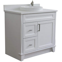 Load image into Gallery viewer, Bellaterra Home Vanity BellaTerra Home 37&quot; Single Sink Vanity in White Finish with White Quartz and Left Door/Center Sink 400700-37L-WH-WERDC
