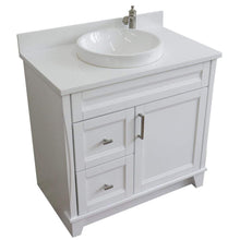 Load image into Gallery viewer, Bellaterra Home Vanity BellaTerra Home 37&quot; Single Sink Vanity in White Finish with White Quartz and Left Door/Center Sink 400700-37L-WH-WERDC