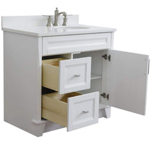 Load image into Gallery viewer, Bellaterra Home Vanity BellaTerra Home 37&quot; Single sink vanity in White finish with White quartz and LEFT oval sink- RIGHT drawers 400700-37R-WH-WEOR