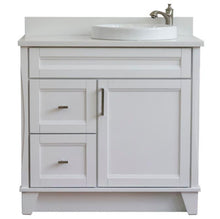 Load image into Gallery viewer, Bellaterra Home Vanity BellaTerra Home 37&quot; Single sink vanity in White finish with White quartz and LEFT round sink- RIGHT drawers 400700-37R-WH-WERDR