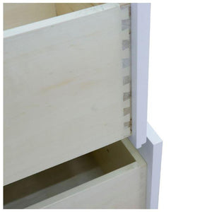 Bellaterra Home Vanity BellaTerra Home 37" Single sink vanity in White finish with White quartz and LEFT round sink- RIGHT drawers 400700-37R-WH-WERDR