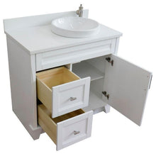 Load image into Gallery viewer, Bellaterra Home Vanity BellaTerra Home 37&quot; Single sink vanity in White finish with White quartz and LEFT round sink- RIGHT drawers 400700-37R-WH-WERDR