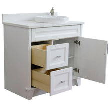 Load image into Gallery viewer, Bellaterra Home Vanity BellaTerra Home 37&quot; Single sink vanity in White finish with White quartz and LEFT round sink- RIGHT drawers 400700-37R-WH-WERDR