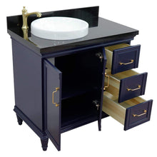 Load image into Gallery viewer, Bellaterra Home Vanity BellaTerra Home 37&quot; Single vanity in Blue finish with Black galaxy and round sink- Left door/Left sink 400800-37L-BU-BGRDL
