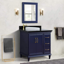 Load image into Gallery viewer, Bellaterra Home Vanity BellaTerra Home 37&quot; Single vanity in Blue finish with Black galaxy and round sink- Left door/Left sink 400800-37L-BU-BGRDL