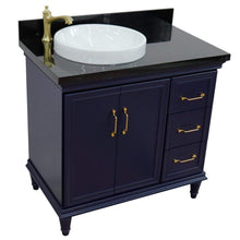 Load image into Gallery viewer, Bellaterra Home Vanity BellaTerra Home 37&quot; Single vanity in Blue finish with Black galaxy and round sink- Left door/Left sink 400800-37L-BU-BGRDL