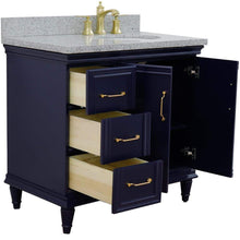 Load image into Gallery viewer, Bellaterra Home Vanity BellaTerra Home 37&quot; Single vanity in Blue finish with Gray granite and oval sink- Right door/Right sink 400800-37R-BU-GYOR