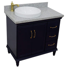 Load image into Gallery viewer, Bellaterra Home Vanity BellaTerra Home 37&quot; Single vanity in Blue finish with Gray granite and round sink- Left door/Left sink 400800-37L-BU-GYRDL