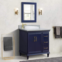 Load image into Gallery viewer, Bellaterra Home Vanity BellaTerra Home 37&quot; Single vanity in Blue finish with Gray granite and round sink- Left door/Left sink 400800-37L-BU-GYRDL